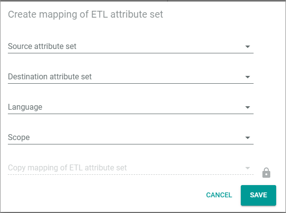 Create ETL attribute set mapping