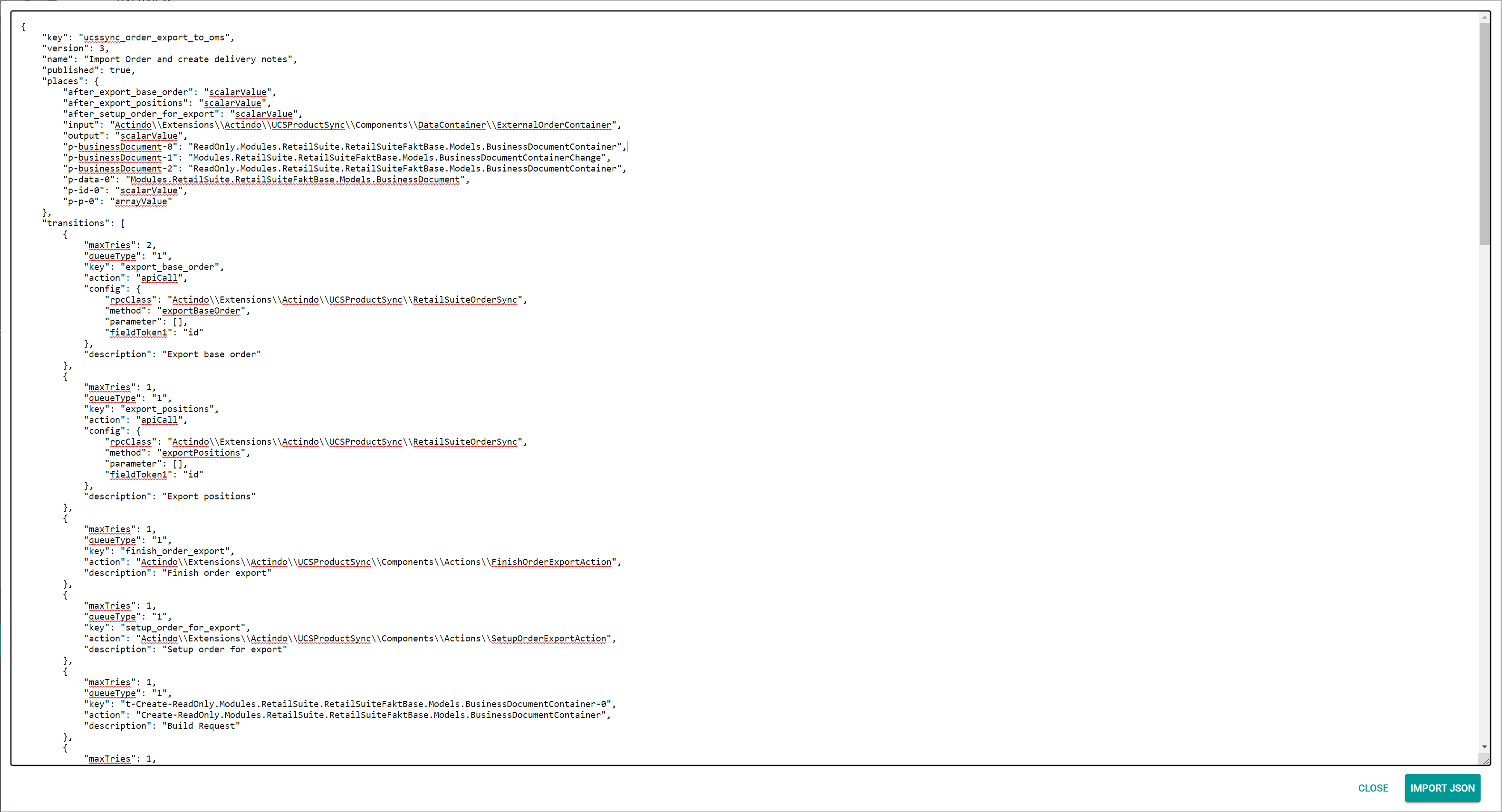 Import JSON
