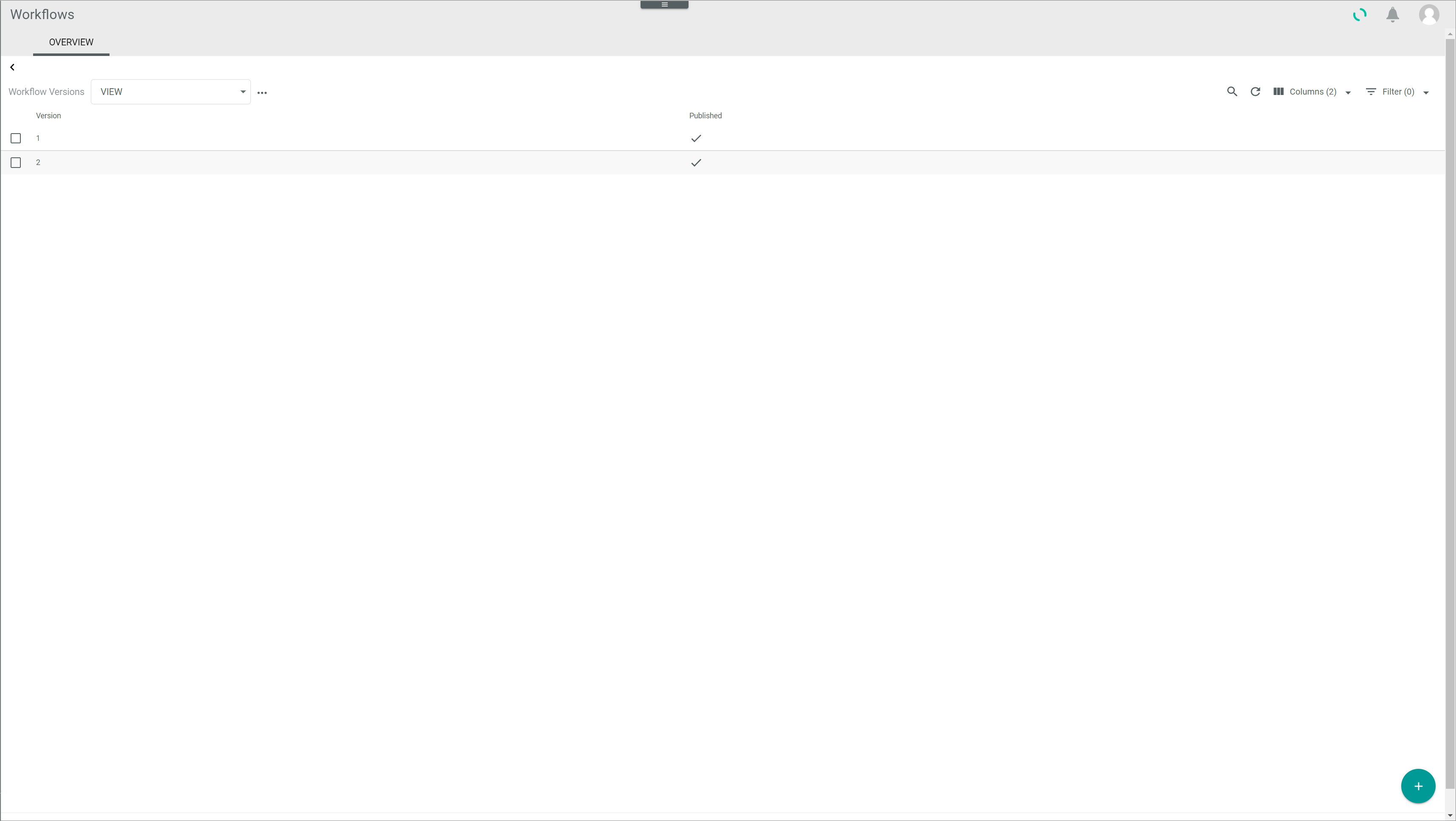 Workflow versions