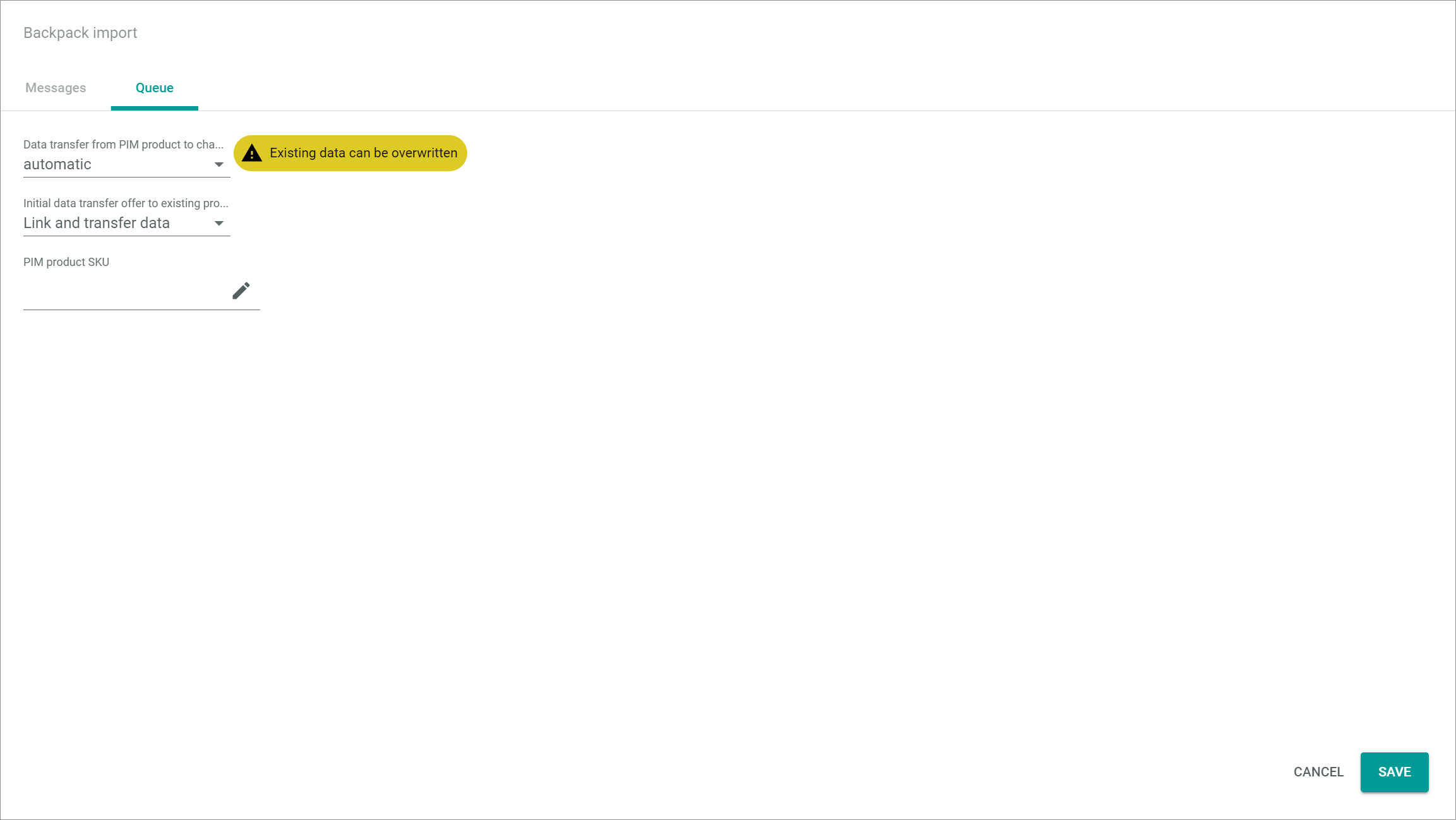 Processes queue edit
