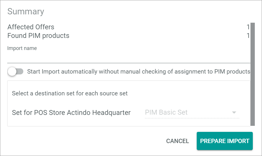 Summary import