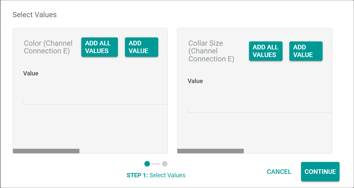 Select values