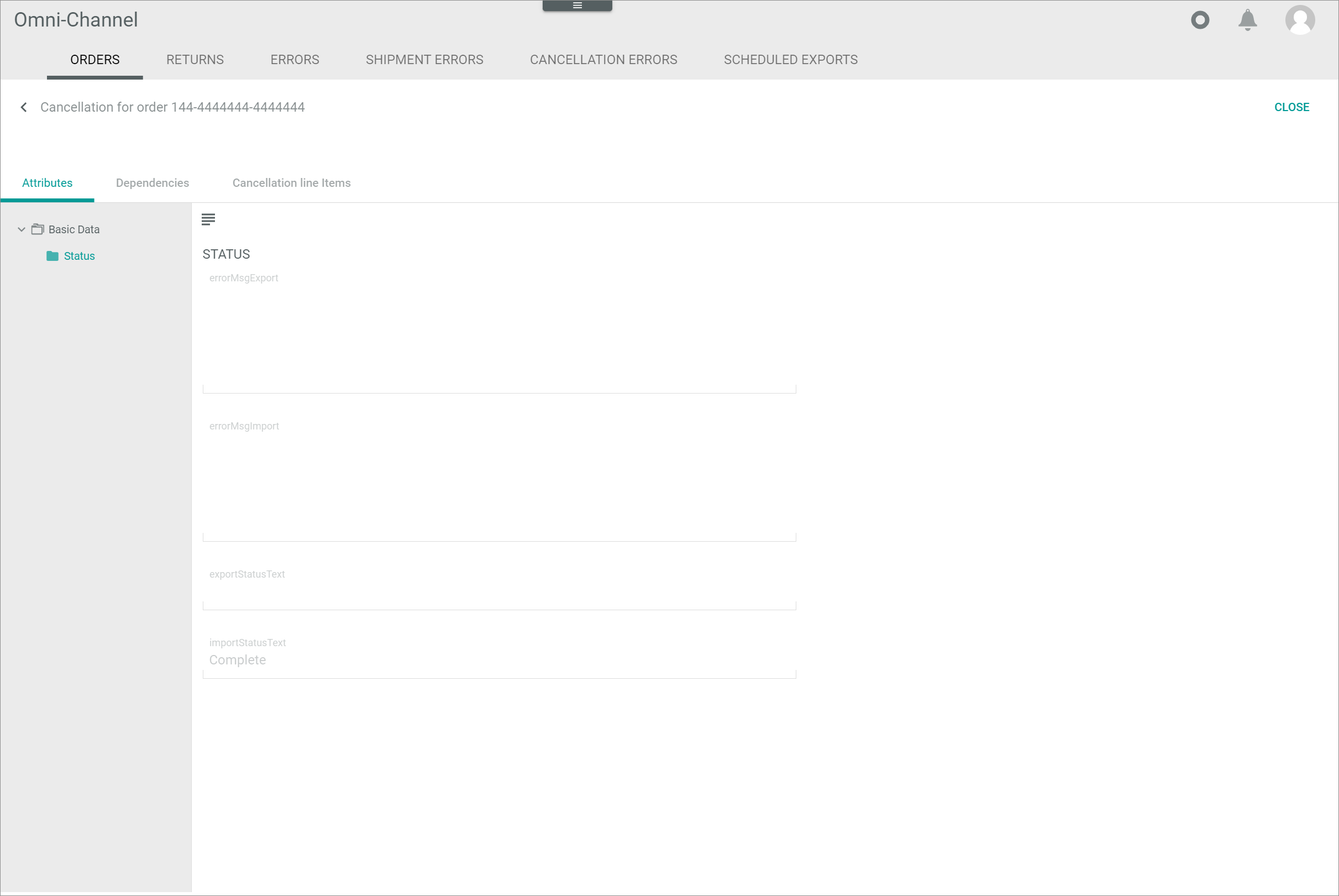 Cancellation attributes