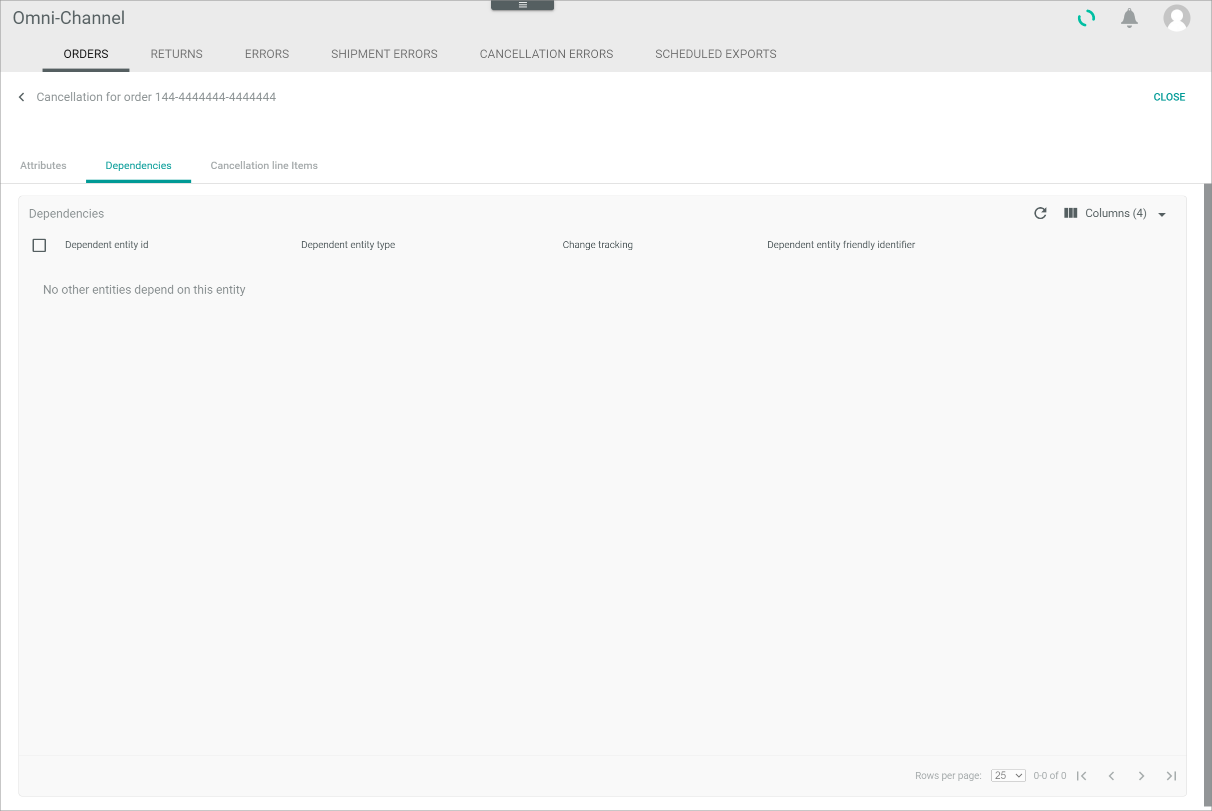 Cancellation dependencies
