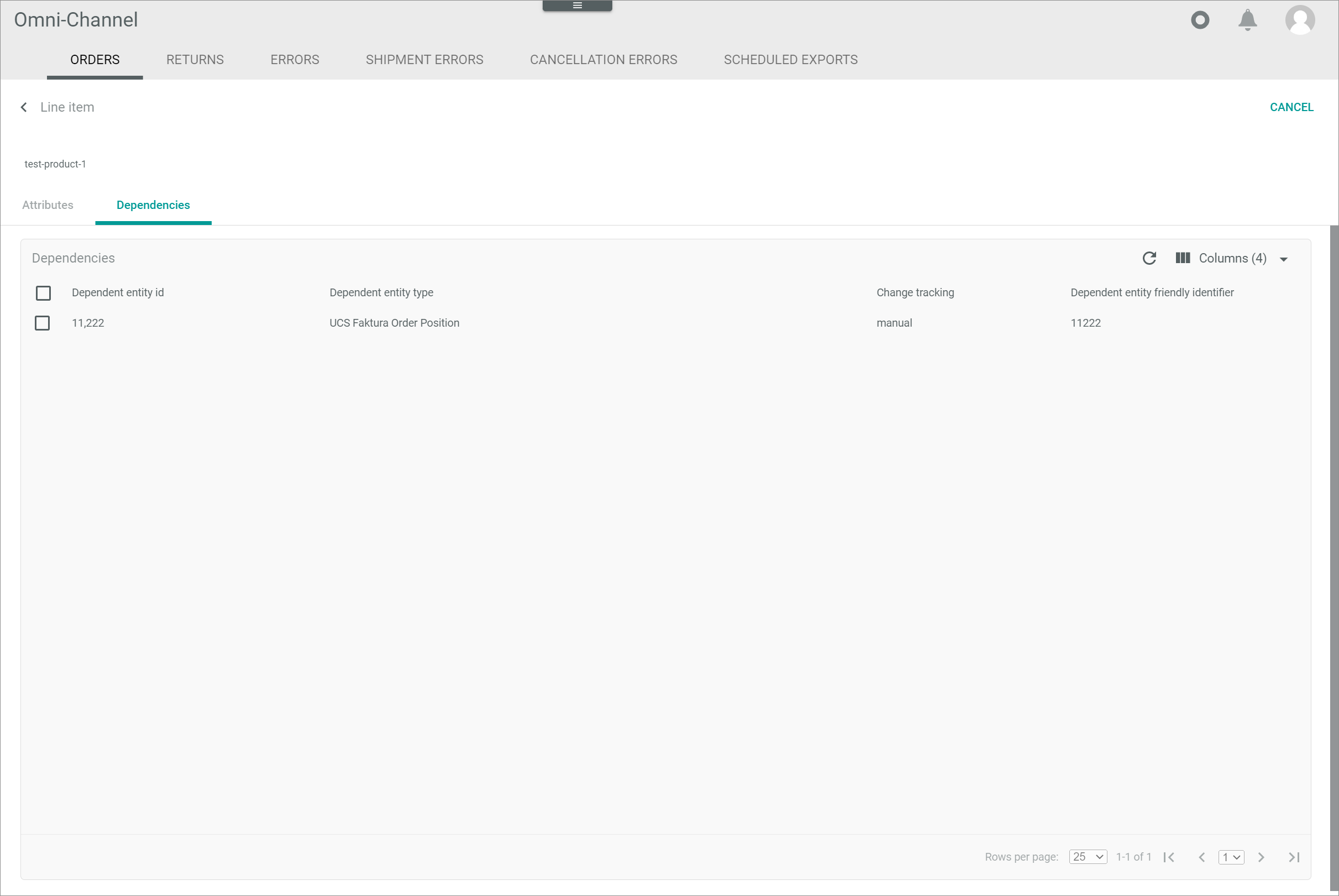 Line item dependencies