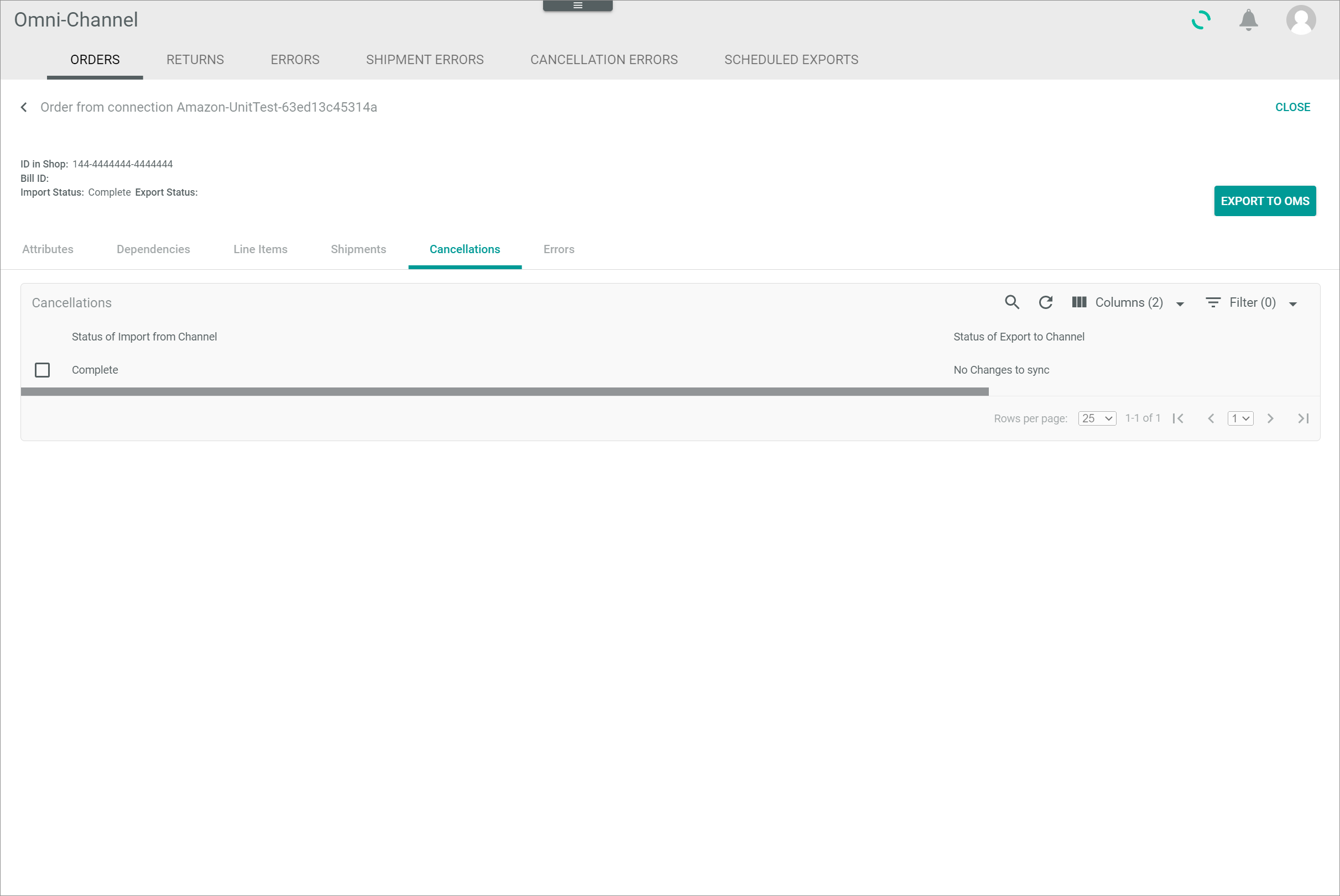 Order connection cancellations