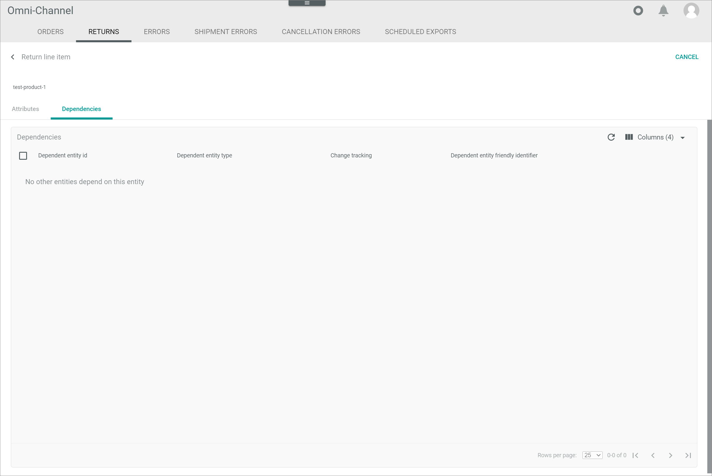 Line item dependencies