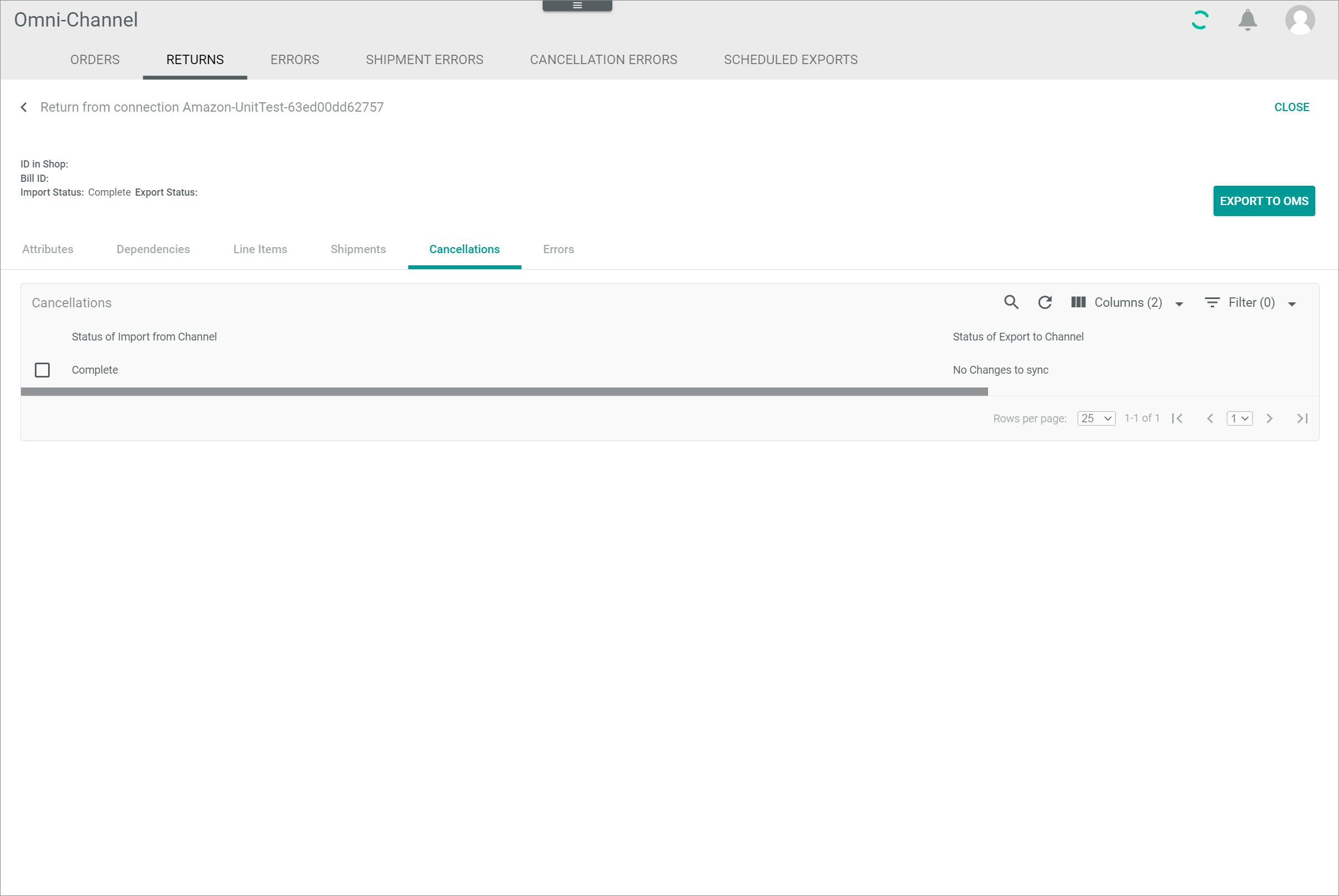 Return connection cancellations