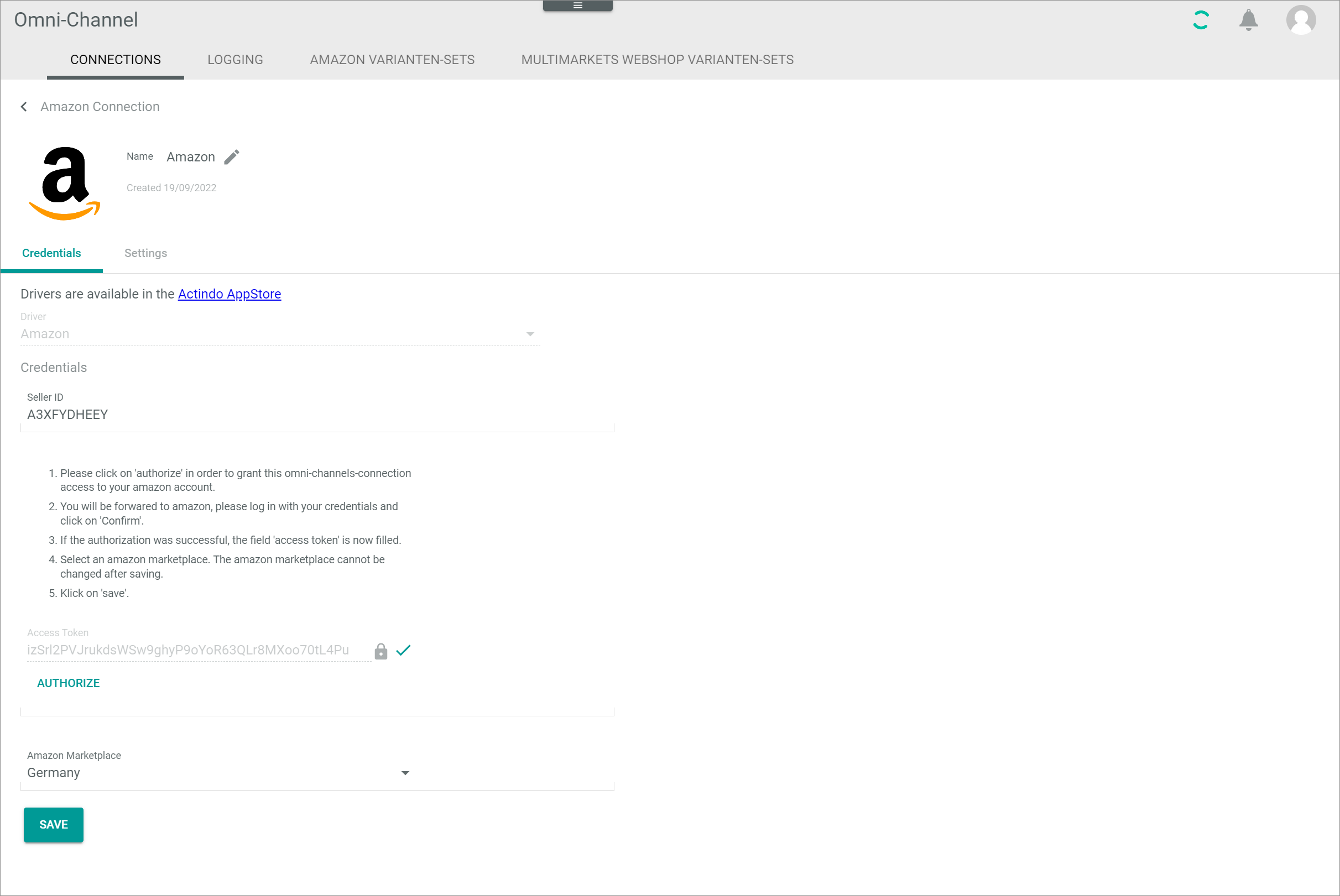 Edit connection credentials