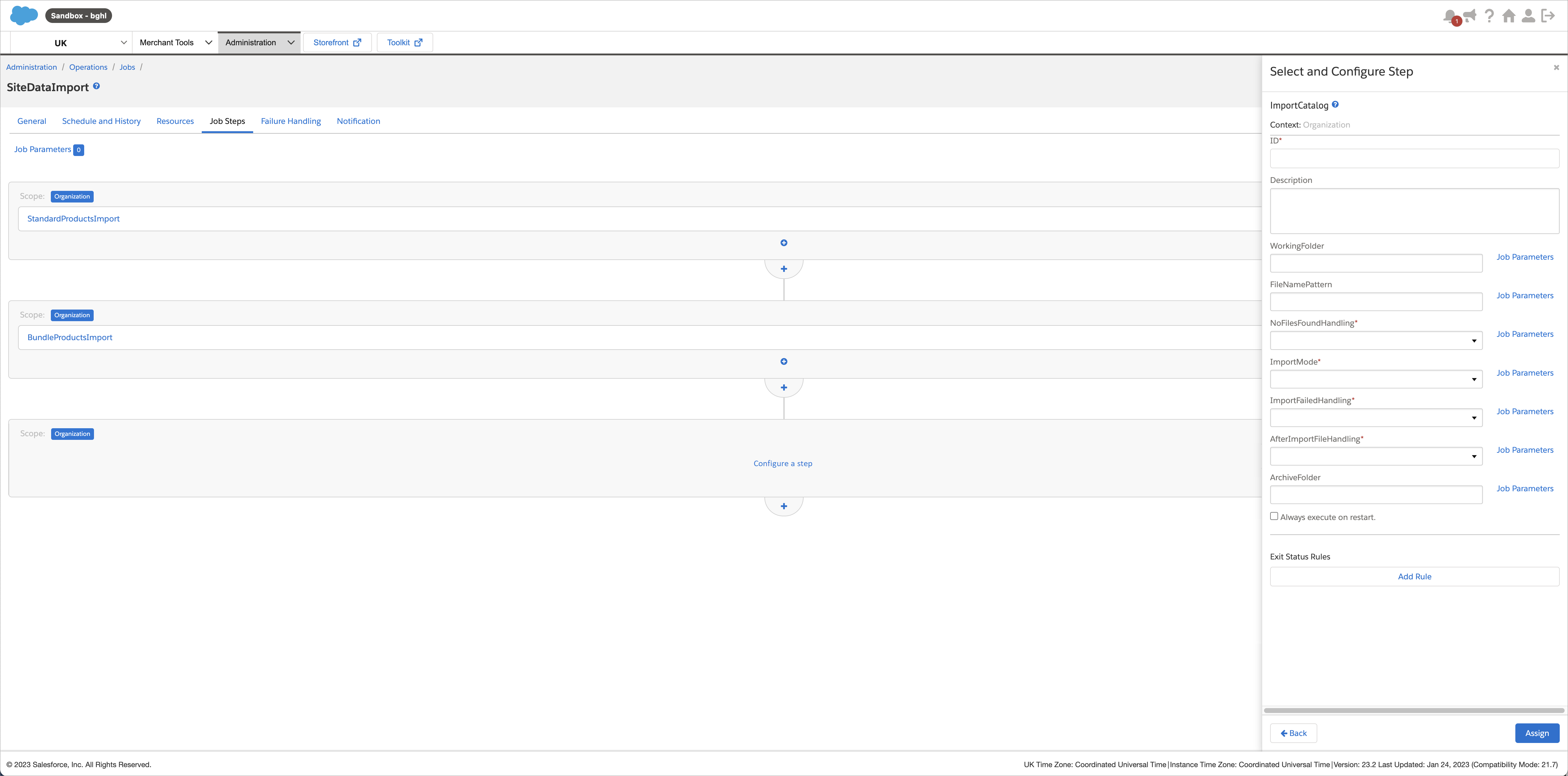 Select and configure step