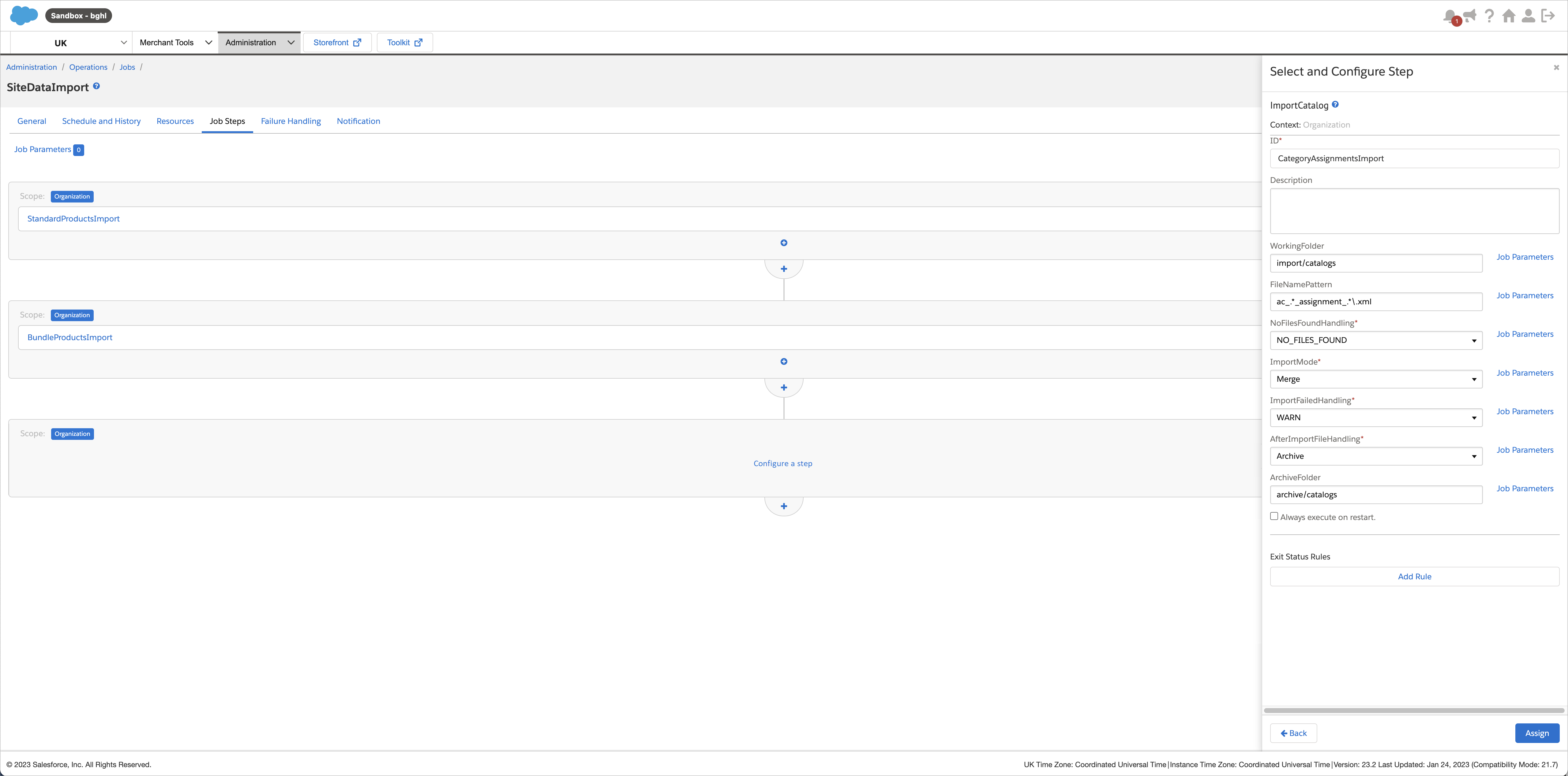 Select and configure step complete