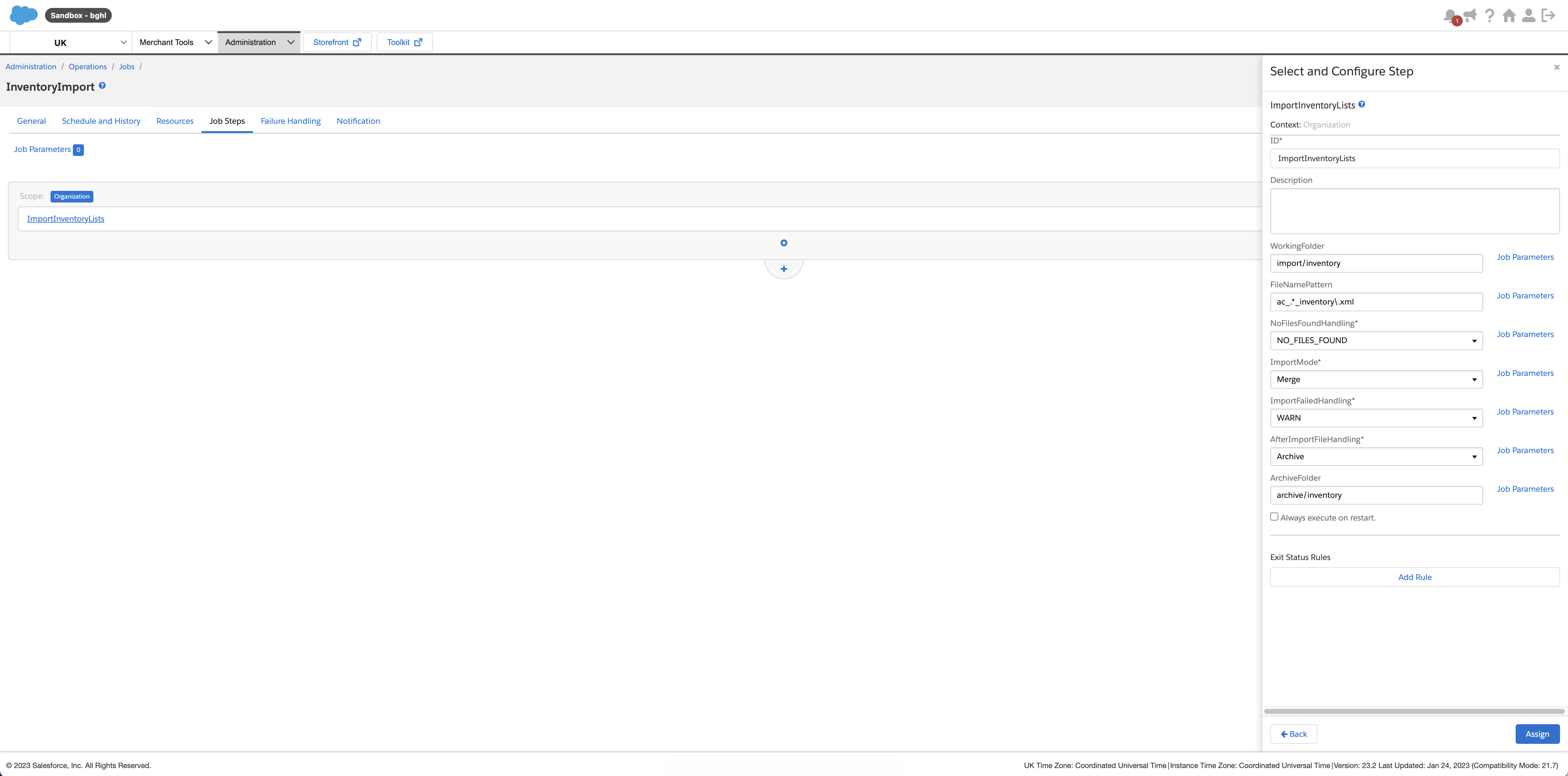 Select and configure step complete