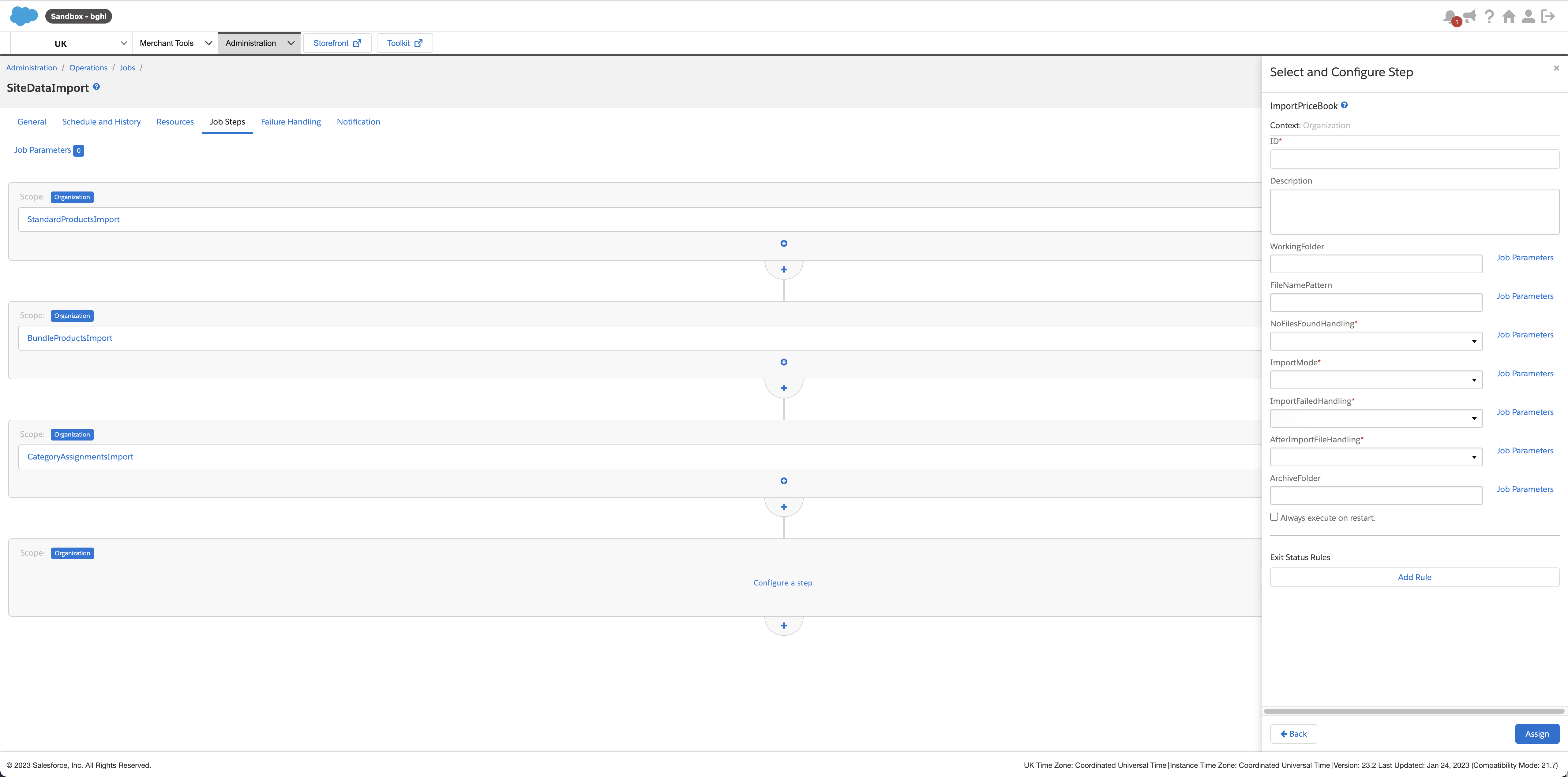Select and configure step