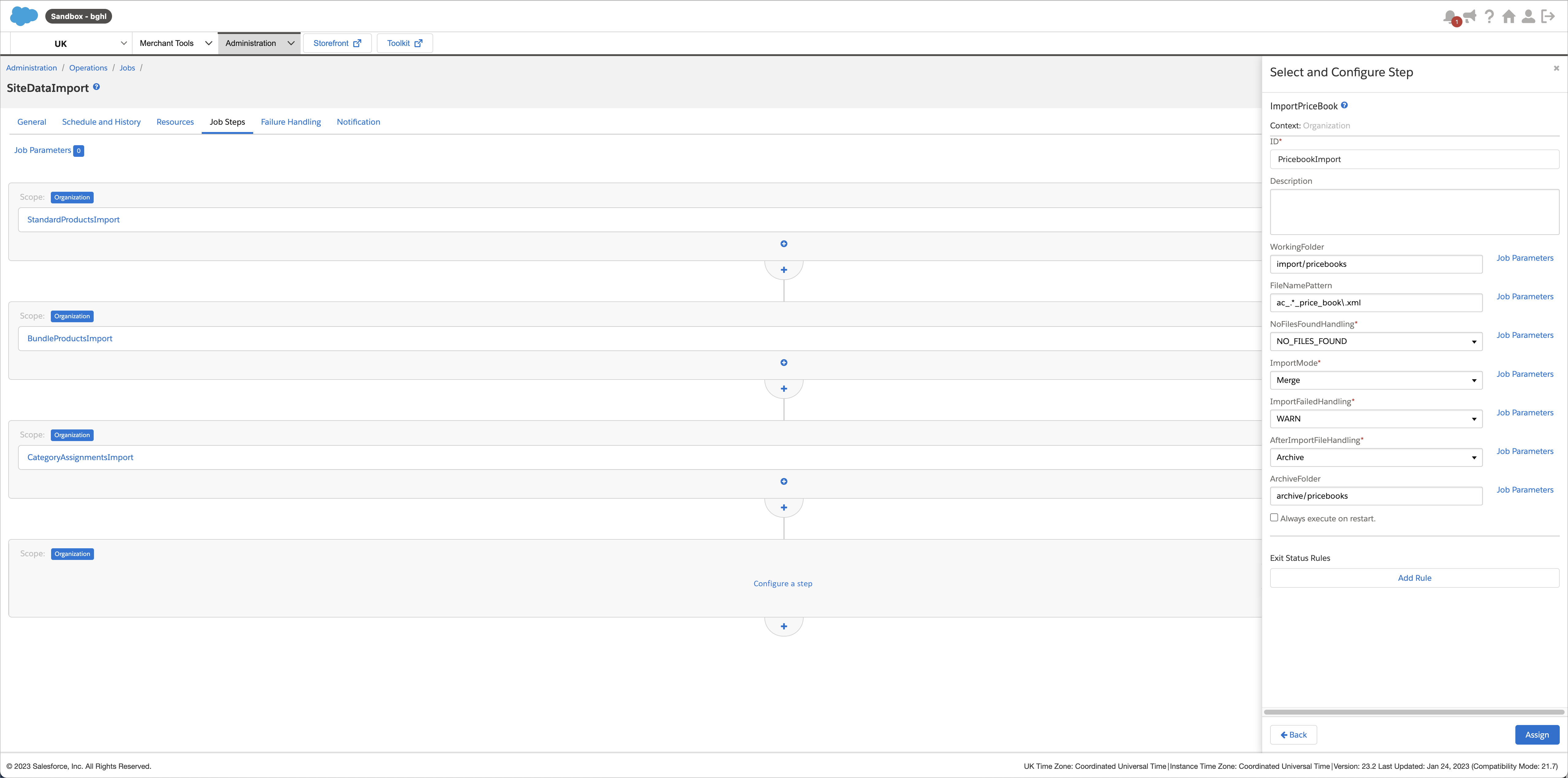 Select and configure step