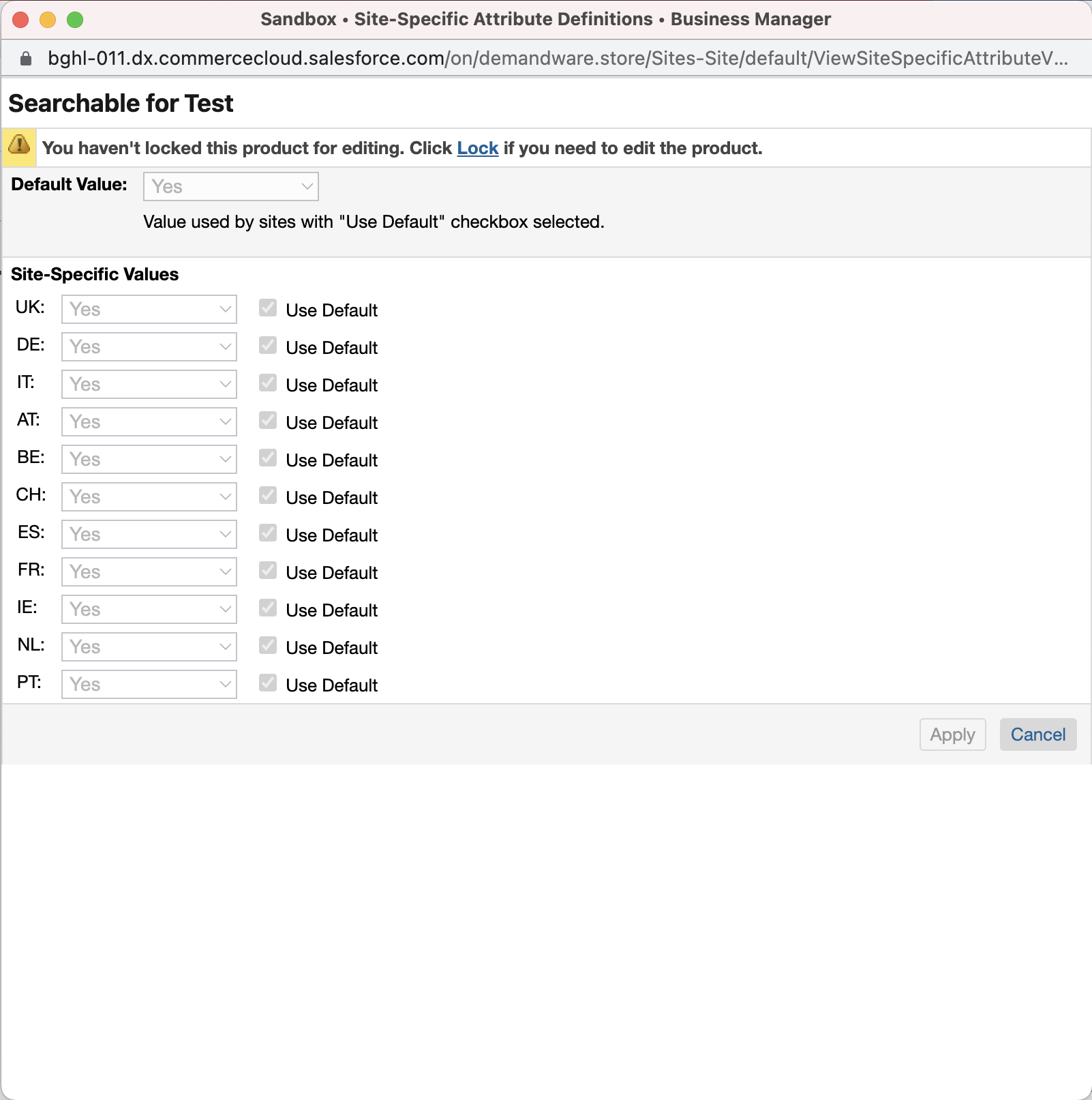 Site-specific attribute definitions
