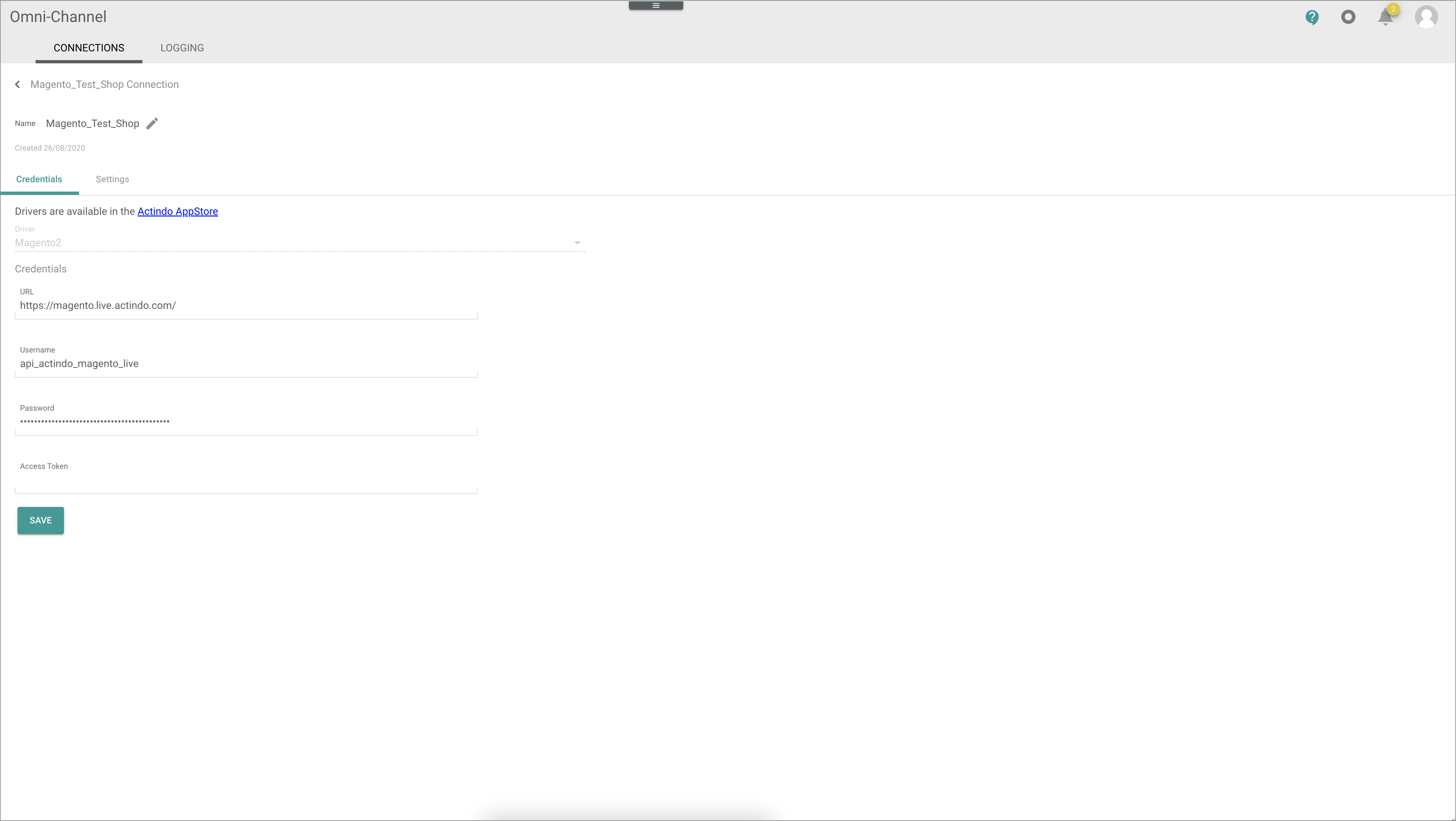 Edit Magento 2 connection
