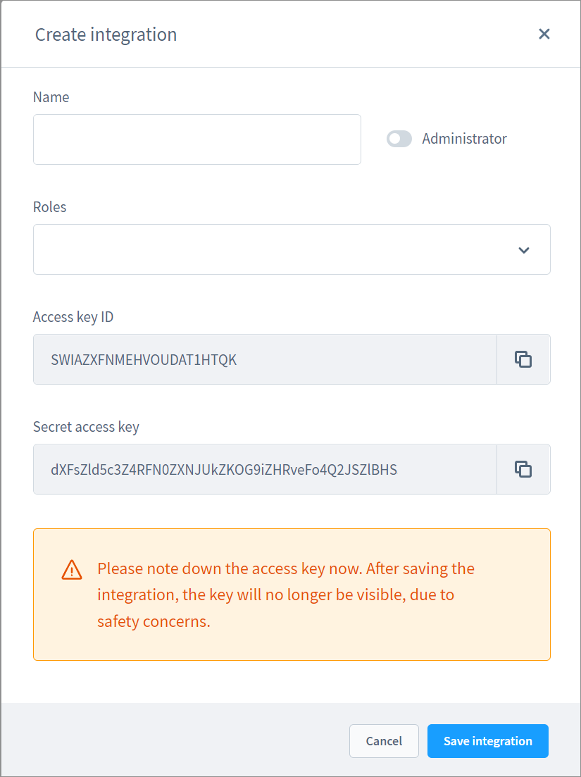 Create integration