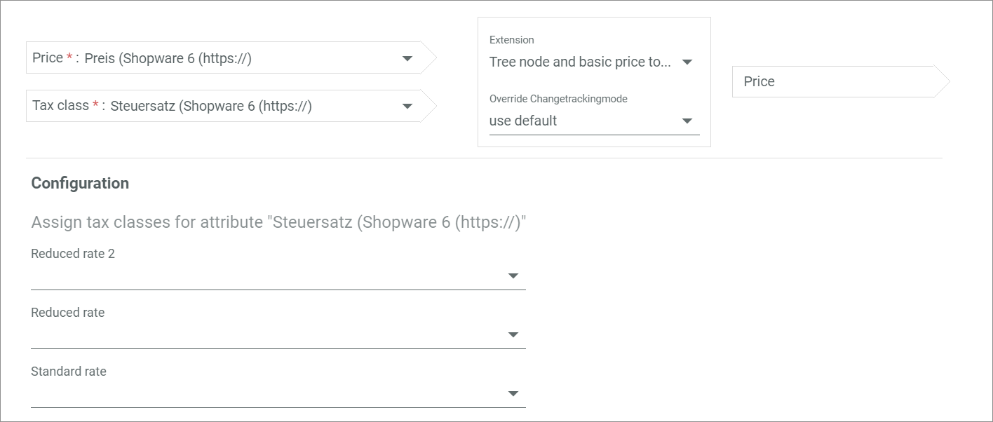 Tree node and basic price to PIM price