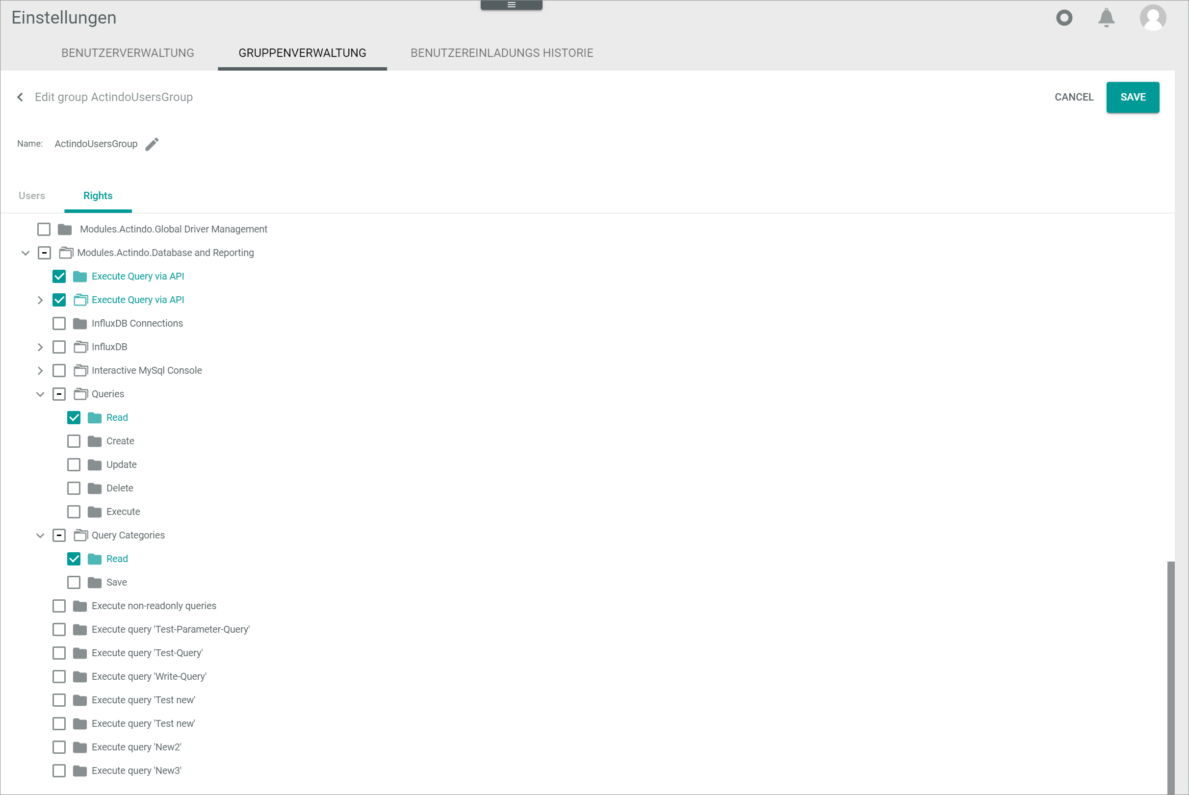 Rights DB and reporting